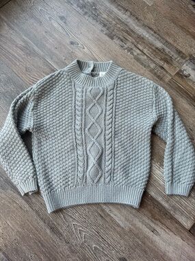 Quincy Mae blue cable knit sweater 18-24 months